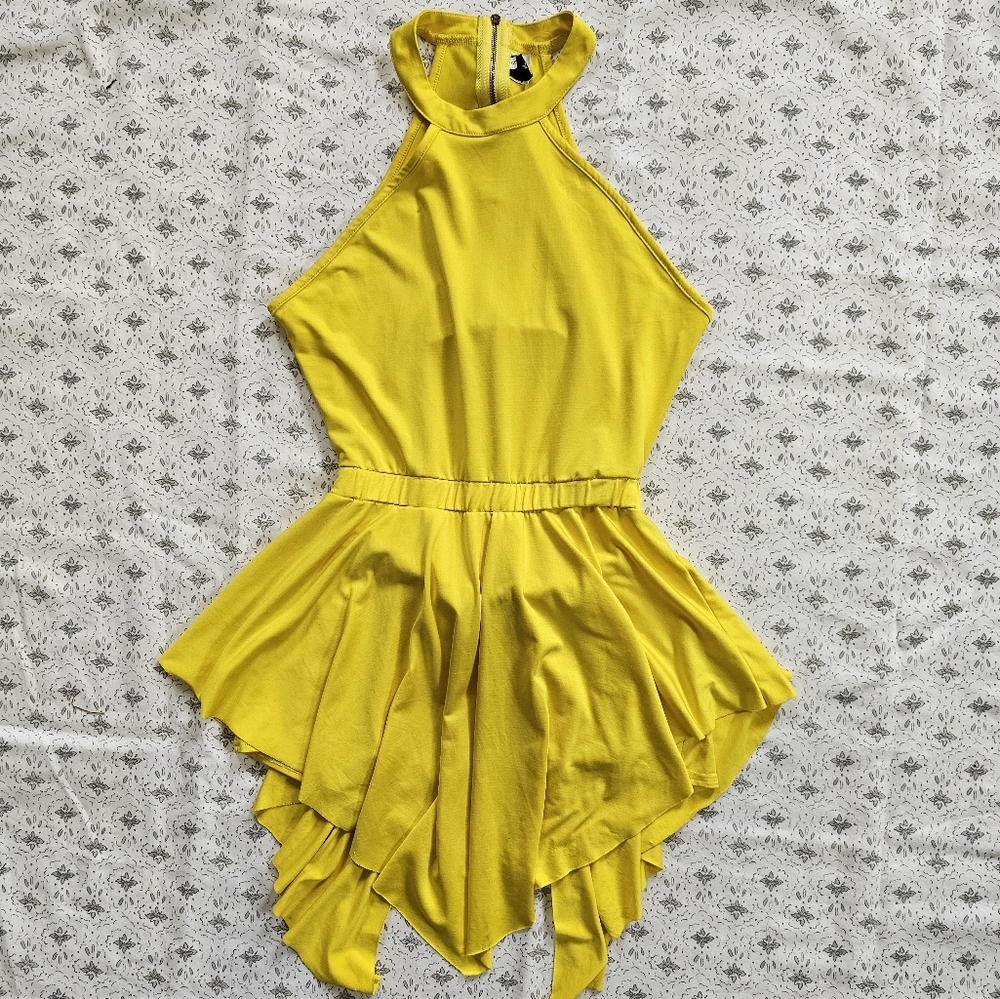 Fancy Qube Bright Yellow Romper Style Bodysuit